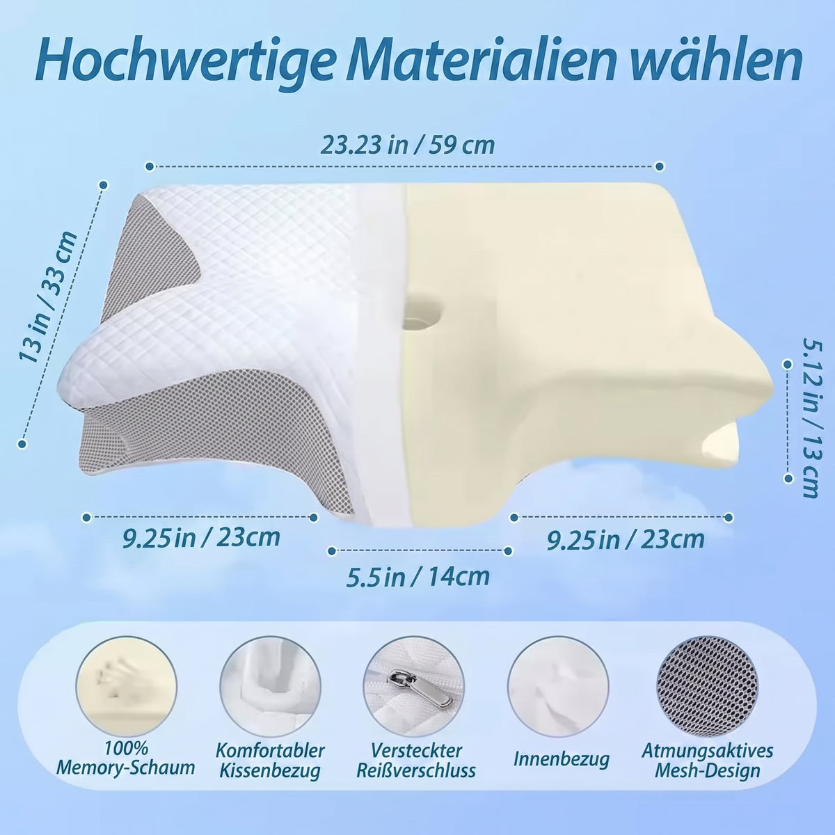 Ergonomisches Wellen-Nackenkissen